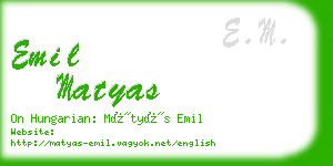 emil matyas business card